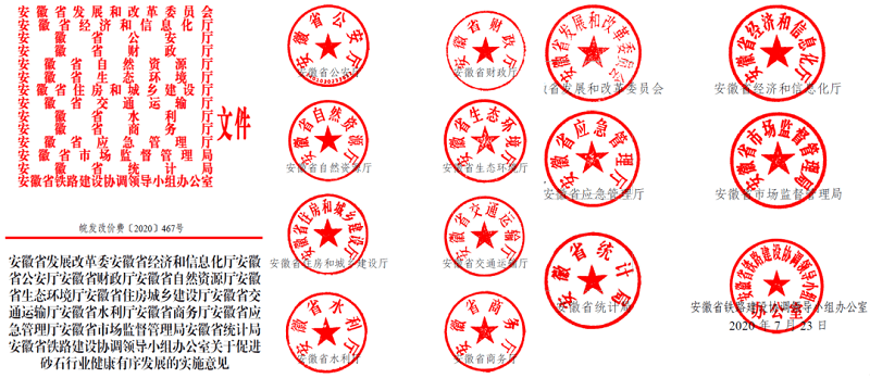 為促進機制砂健康有序發(fā)展，安徽省發(fā)改委發(fā)布了實施方案文件